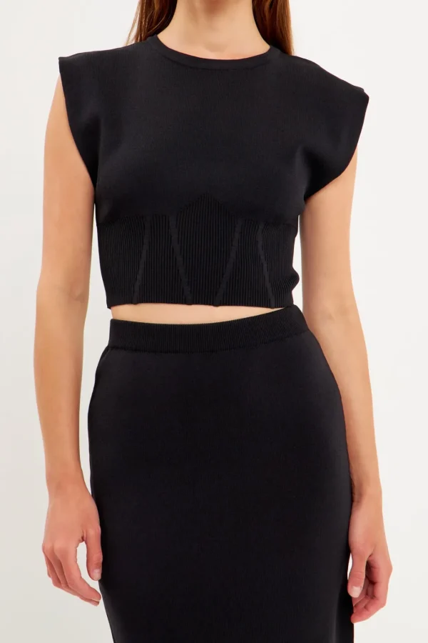ENDLESS ROSE Sweaters & Knits | Tops*- Cinched Waist Sleeveless Knit Top