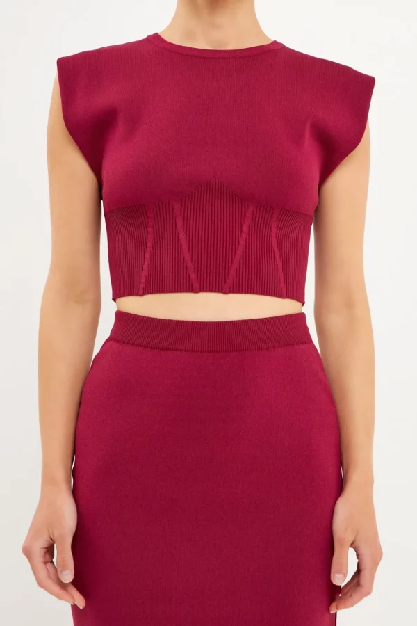 ENDLESS ROSE Sweaters & Knits | Tops*- Cinched Waist Sleeveless Knit Top