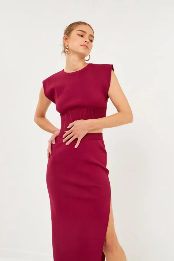ENDLESS ROSE Sweaters & Knits | Tops*- Cinched Waist Sleeveless Knit Top