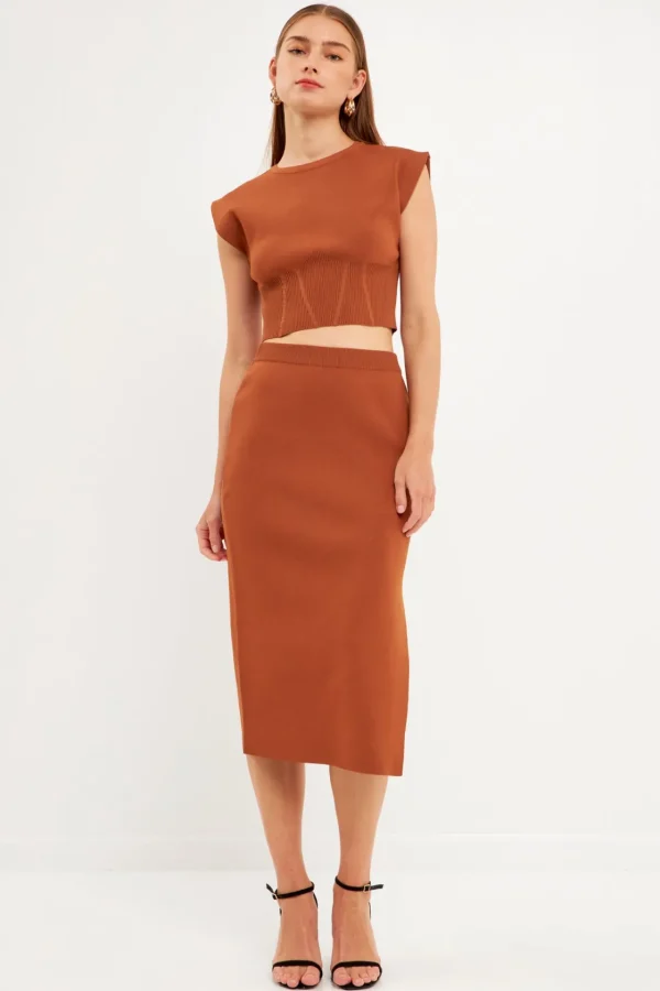 ENDLESS ROSE Sweaters & Knits | Tops*- Cinched Waist Sleeveless Knit Top