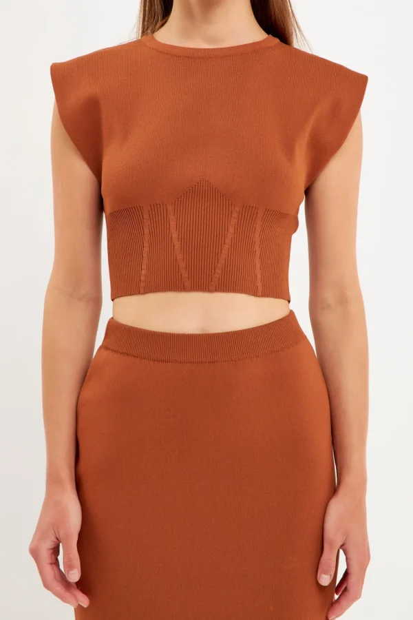 ENDLESS ROSE Sweaters & Knits | Tops*- Cinched Waist Sleeveless Knit Top