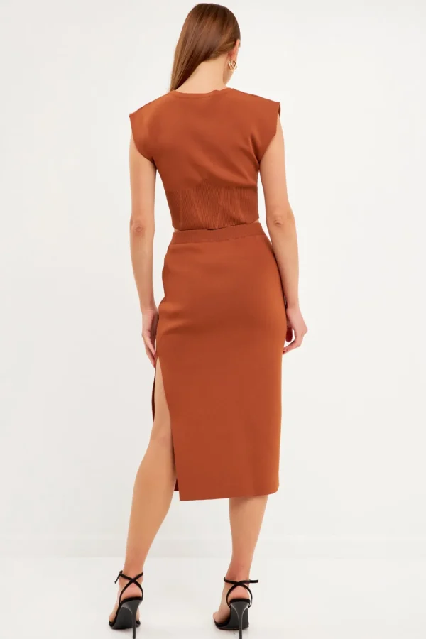 ENDLESS ROSE Sweaters & Knits | Tops*- Cinched Waist Sleeveless Knit Top