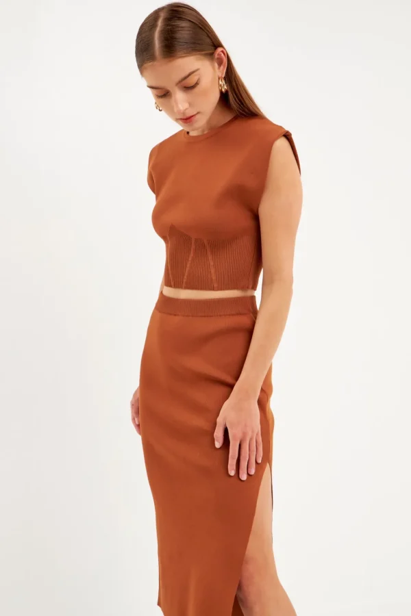 ENDLESS ROSE Sweaters & Knits | Tops*- Cinched Waist Sleeveless Knit Top