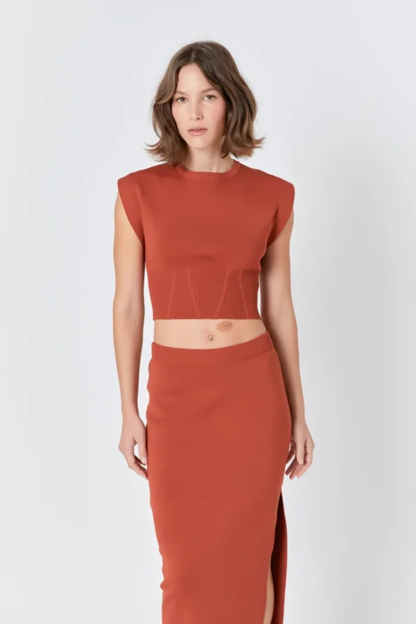 ENDLESS ROSE Sweaters & Knits | Tops*- Cinched Waist Sleeveless Knit Top