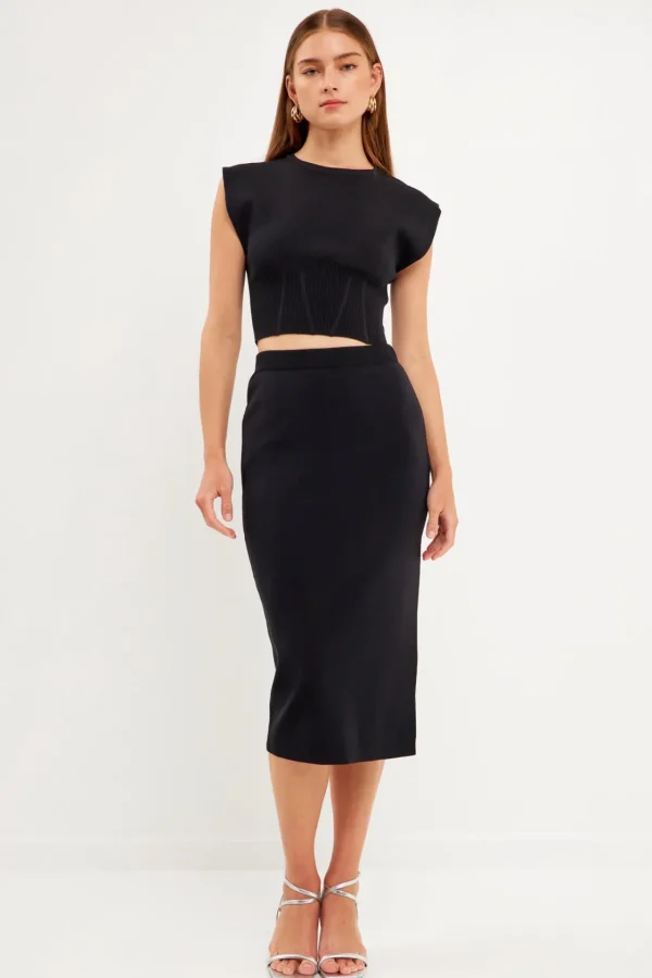 ENDLESS ROSE Sweaters & Knits | Tops*- Cinched Waist Sleeveless Knit Top
