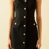 ENDLESS ROSE Matching Sets | Tops*- Classic Buttoned Mini Dress BLACK