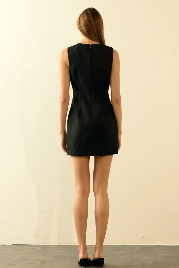 ENDLESS ROSE Matching Sets | Tops*- Classic Buttoned Mini Dress BLACK