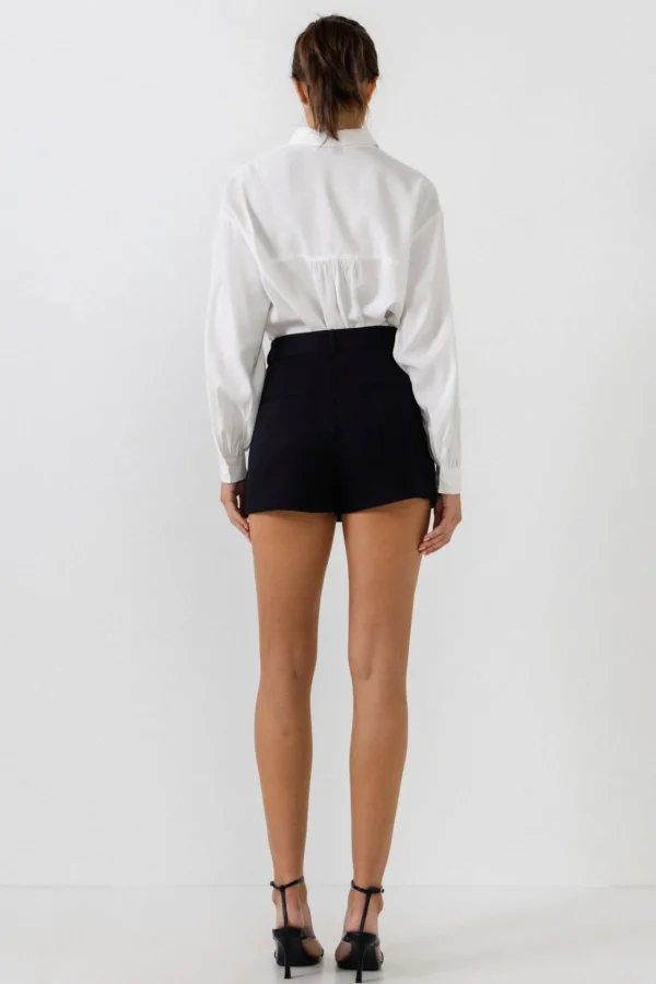 ENDLESS ROSE Tops*- Classic High Low Blouse WHITE