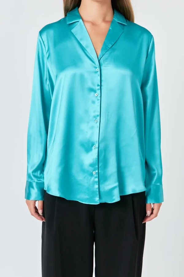 ENDLESS ROSE Shirts & Blouses | Tops*- Classic Satin Over Shirt