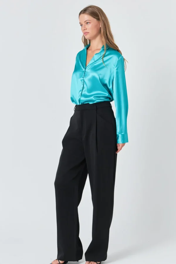 ENDLESS ROSE Shirts & Blouses | Tops*- Classic Satin Over Shirt