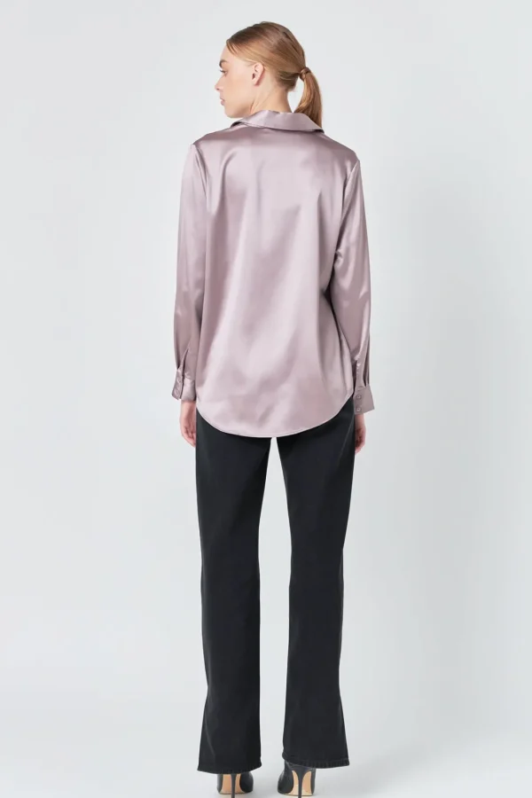 ENDLESS ROSE Shirts & Blouses | Tops*- Classic Satin Over Shirt