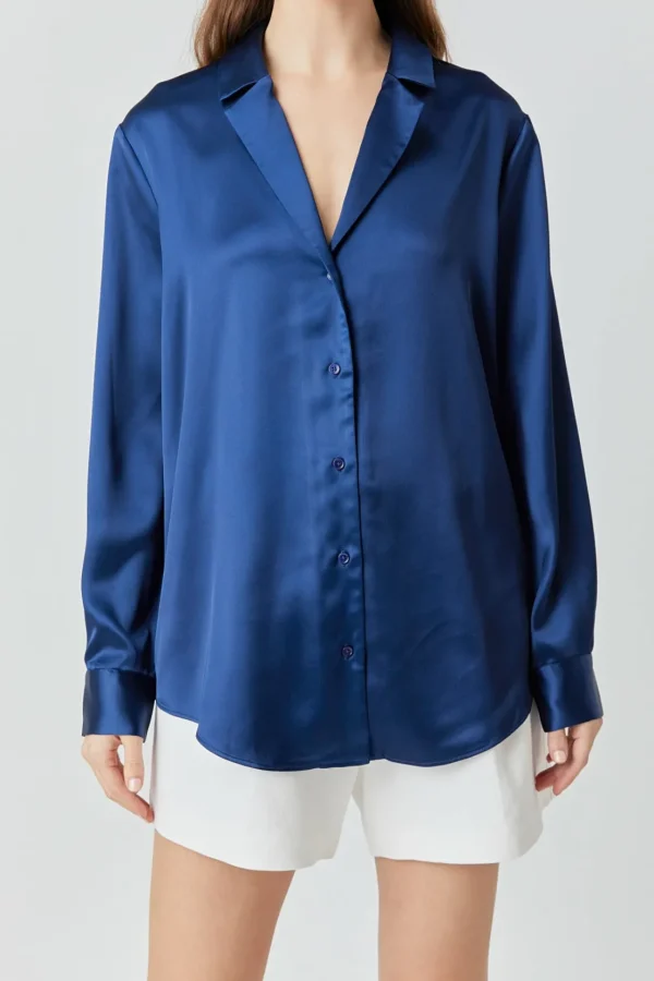 ENDLESS ROSE Shirts & Blouses | Tops*- Classic Satin Over Shirt