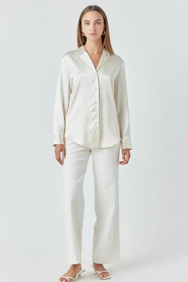 ENDLESS ROSE Shirts & Blouses | Tops*- Classic Satin Over Shirt