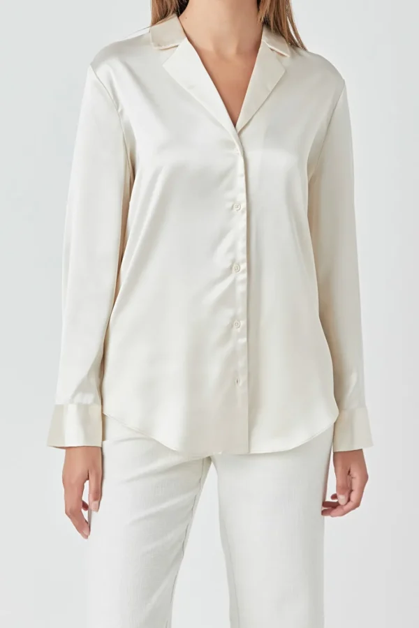 ENDLESS ROSE Shirts & Blouses | Tops*- Classic Satin Over Shirt