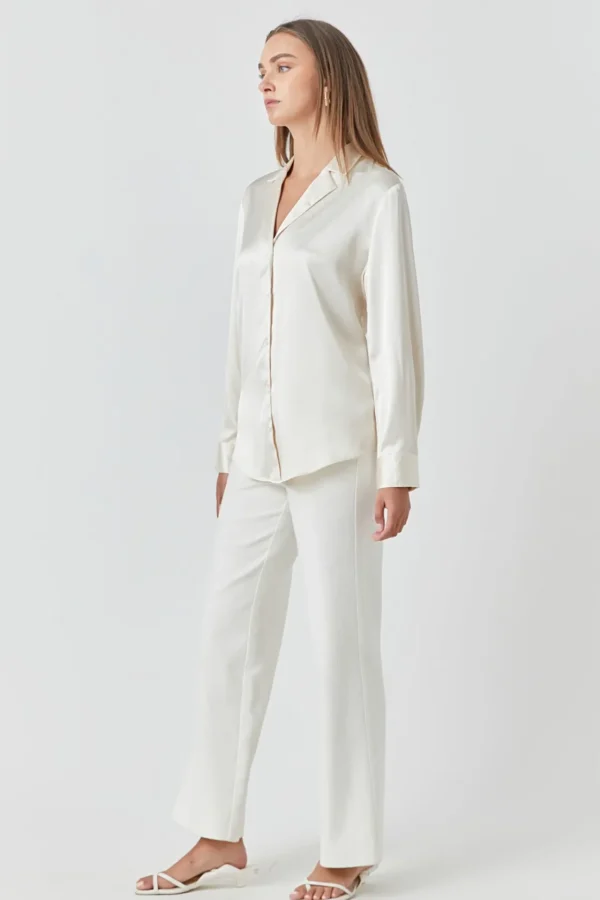 ENDLESS ROSE Shirts & Blouses | Tops*- Classic Satin Over Shirt