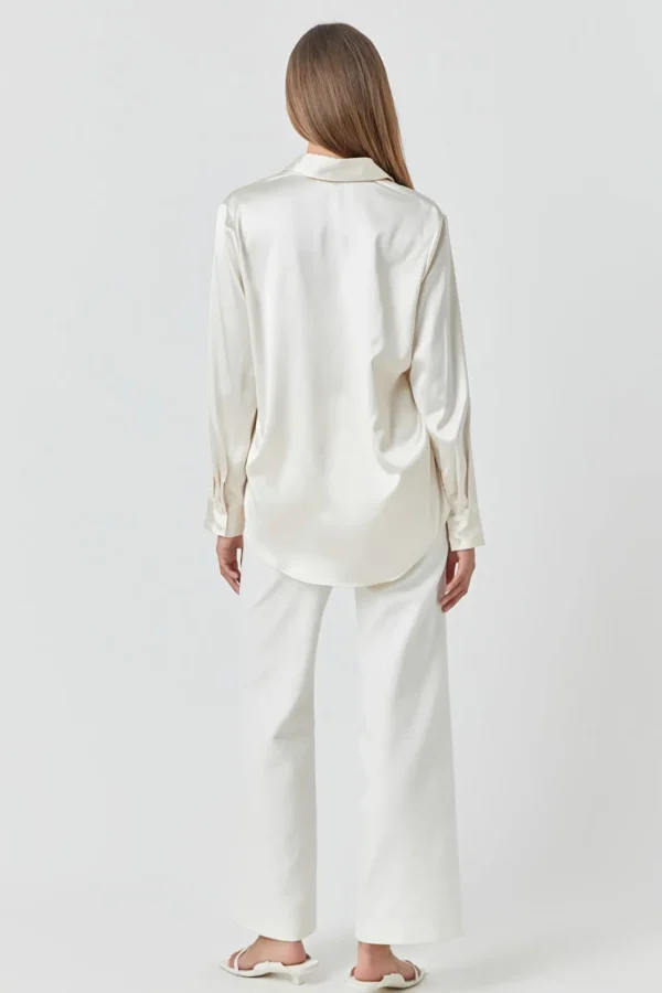 ENDLESS ROSE Shirts & Blouses | Tops*- Classic Satin Over Shirt