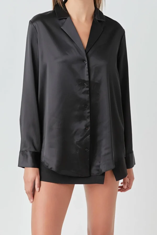ENDLESS ROSE Shirts & Blouses | Tops*- Classic Satin Over Shirt