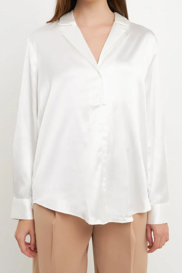 ENDLESS ROSE Shirts & Blouses | Tops*- Classic Satin Over Shirt