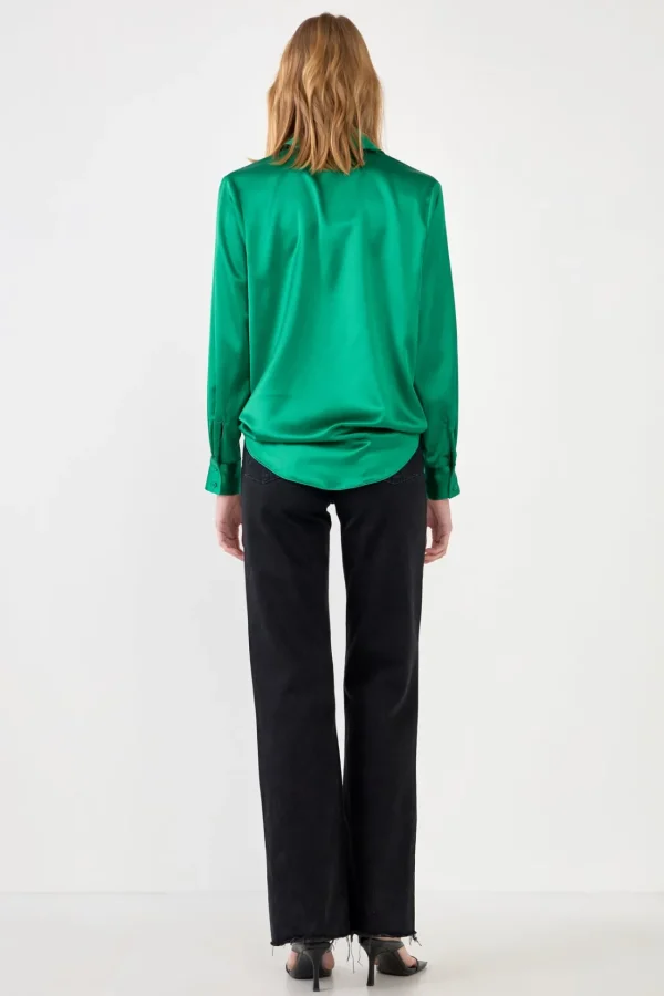 ENDLESS ROSE Shirts & Blouses | Tops*- Classic Satin Over Shirt