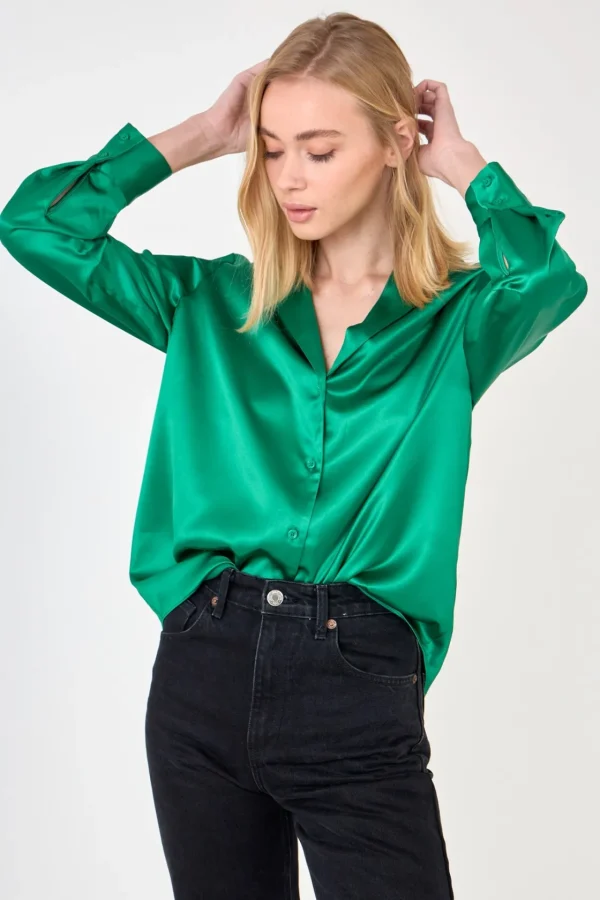 ENDLESS ROSE Shirts & Blouses | Tops*- Classic Satin Over Shirt