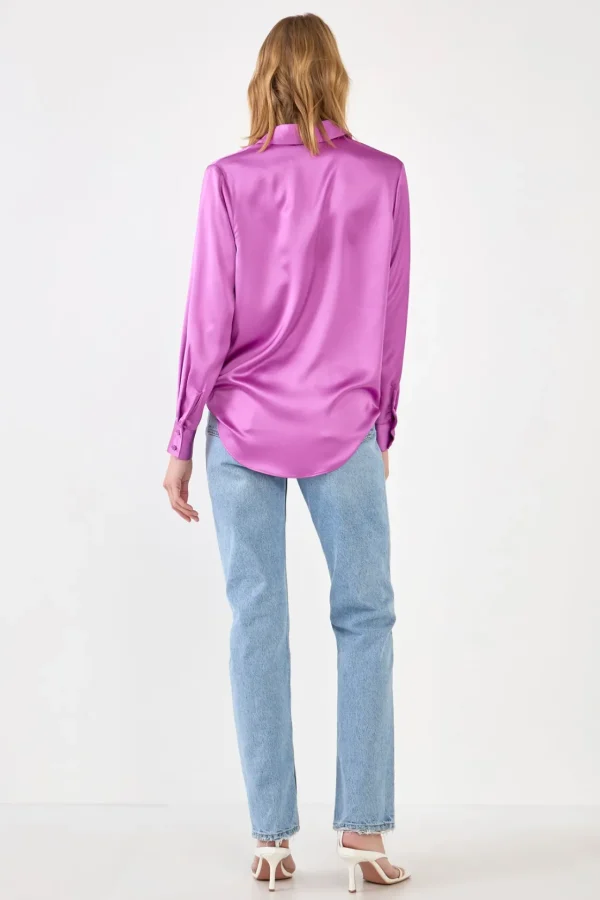 ENDLESS ROSE Shirts & Blouses | Tops*- Classic Satin Over Shirt