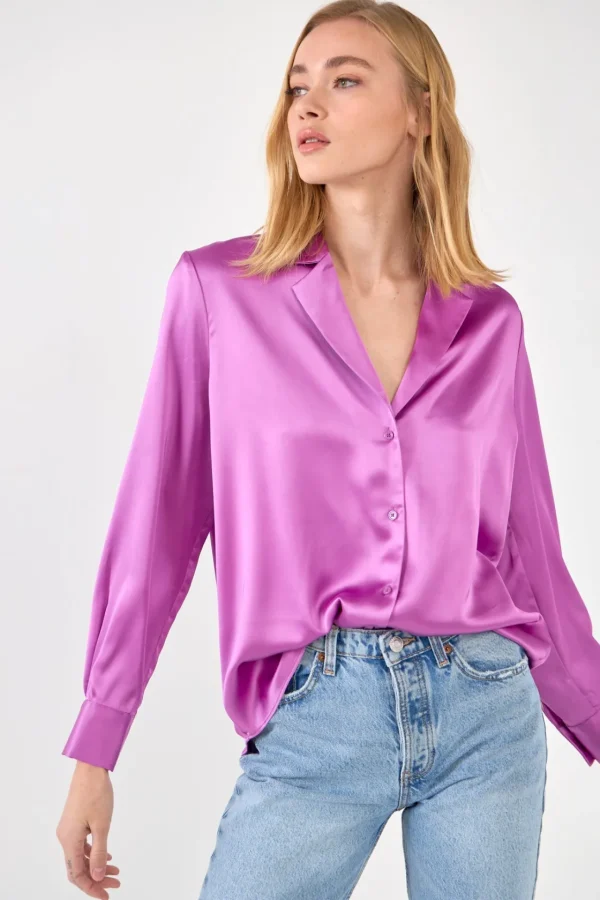 ENDLESS ROSE Shirts & Blouses | Tops*- Classic Satin Over Shirt