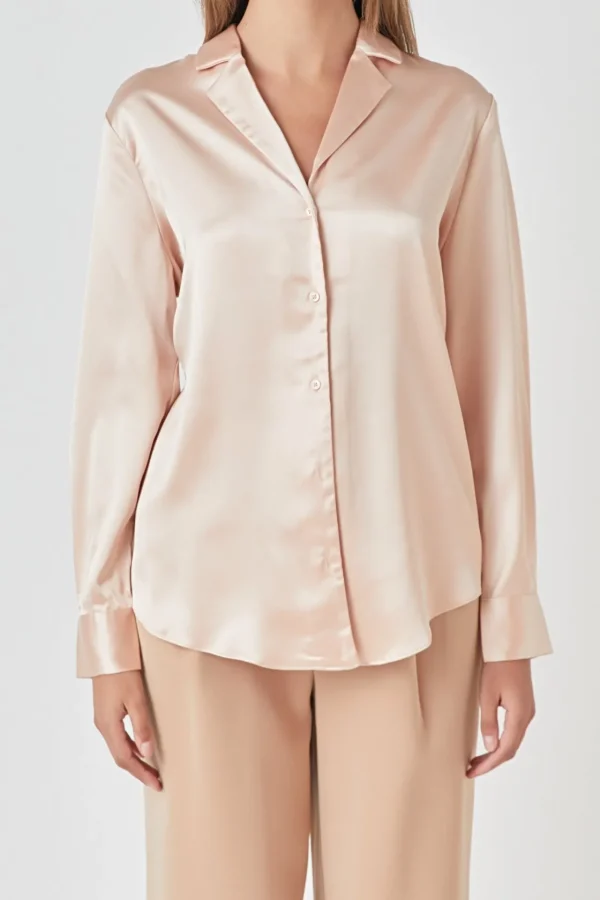 ENDLESS ROSE Shirts & Blouses | Tops*- Classic Satin Over Shirt