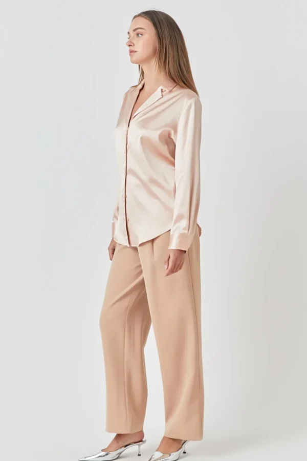 ENDLESS ROSE Shirts & Blouses | Tops*- Classic Satin Over Shirt