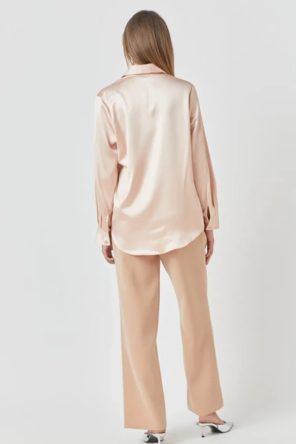 ENDLESS ROSE Shirts & Blouses | Tops*- Classic Satin Over Shirt