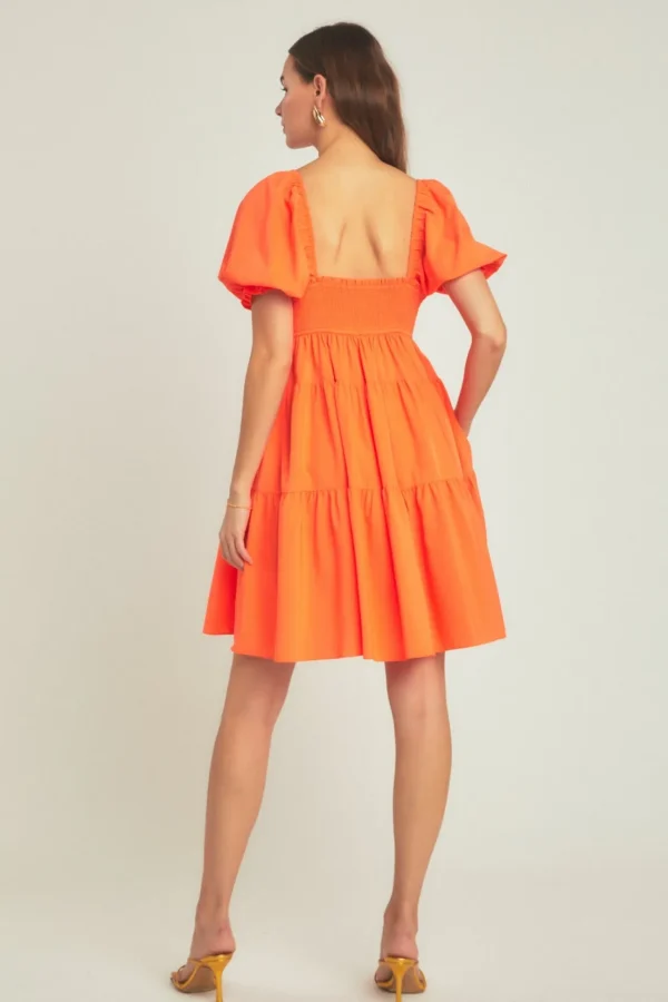 ENDLESS ROSE Tops*- Classic Sweetheart Tiered Mini with Puff Sleeves