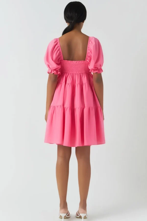 ENDLESS ROSE Tops*- Classic Sweetheart Tiered Mini with Puff Sleeves
