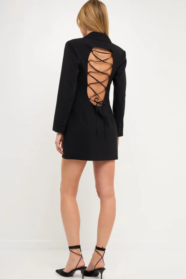 ENDLESS ROSE White Dresses | Tops*- Collared Dress with Open Back Detail