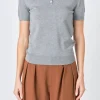 ENDLESS ROSE Sweaters & Knits | Tops*- Collared Short Sleeve Sweater HEATHERGREY