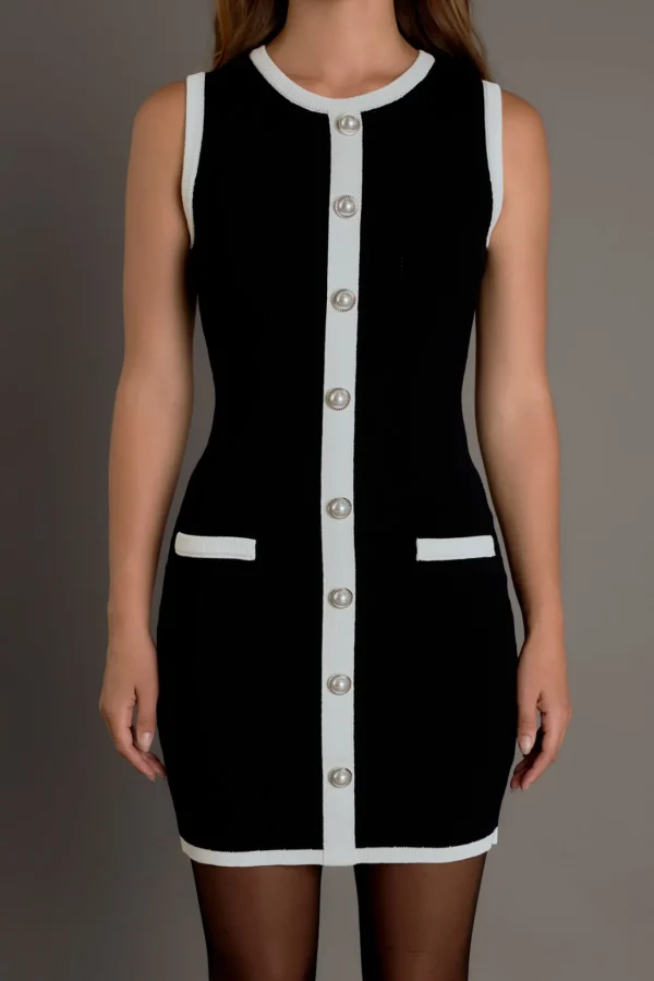 ENDLESS ROSE Knit Dresses | Sweaters & Knits*- Color Block Knit Dress BLACK