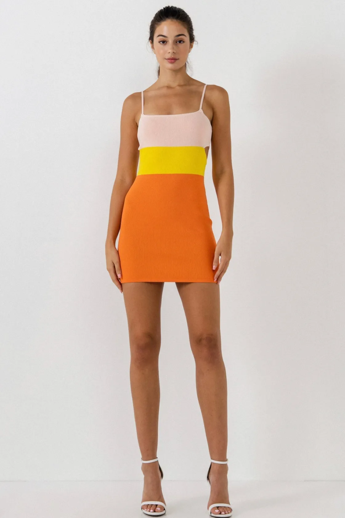 endless_rose__color_block_0.webp ENDLESS ROSE Tops*- Color Block Cut Out Mini Dress MULTICOLOR