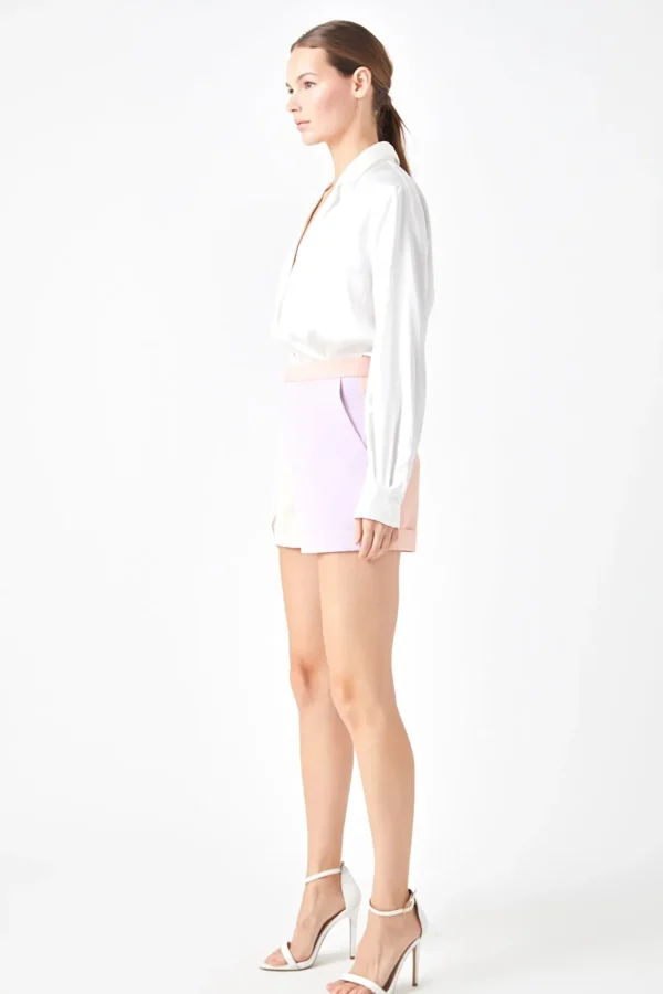ENDLESS ROSE Matching Sets | Shorts & Skorts*- Color Block High-Waisted Shorts MULTI