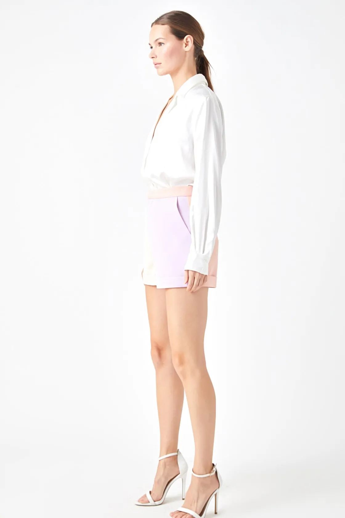 endless_rose__color_block_1-3.webp ENDLESS ROSE Matching Sets | Shorts & Skorts*- Color Block High-Waisted Shorts MULTI