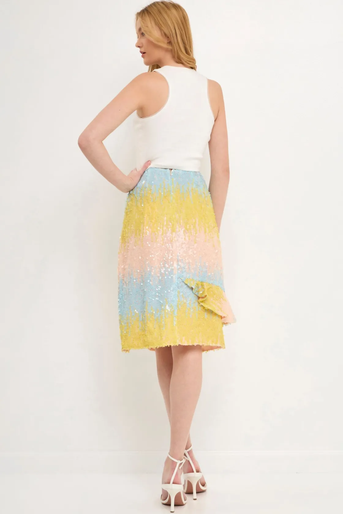 endless_rose__color_block_2-2.webp ENDLESS ROSE Skirts | Tops*- Color Block Sequin Skirt MULTI