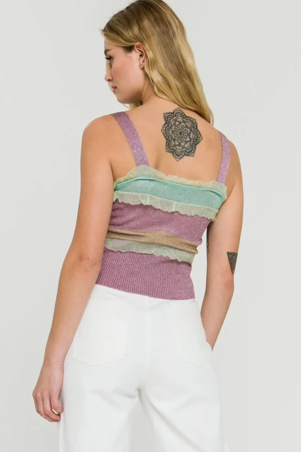 ENDLESS ROSE Sweaters & Knits | Tops*- Color Block Metallic Knit Top MULTI