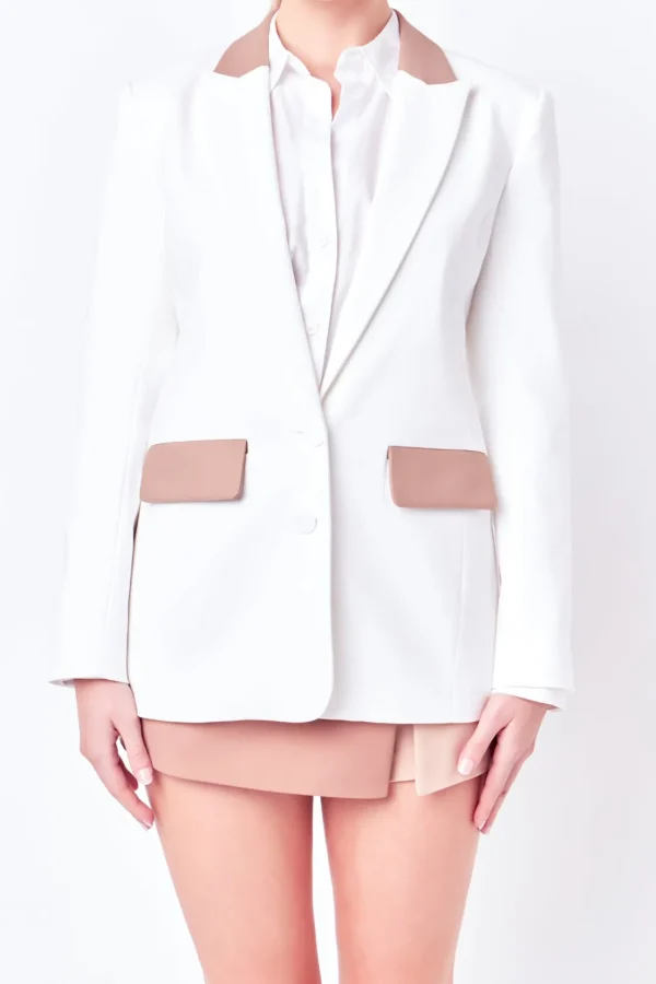 ENDLESS ROSE Blazers | Tops*- Color Block Blazer