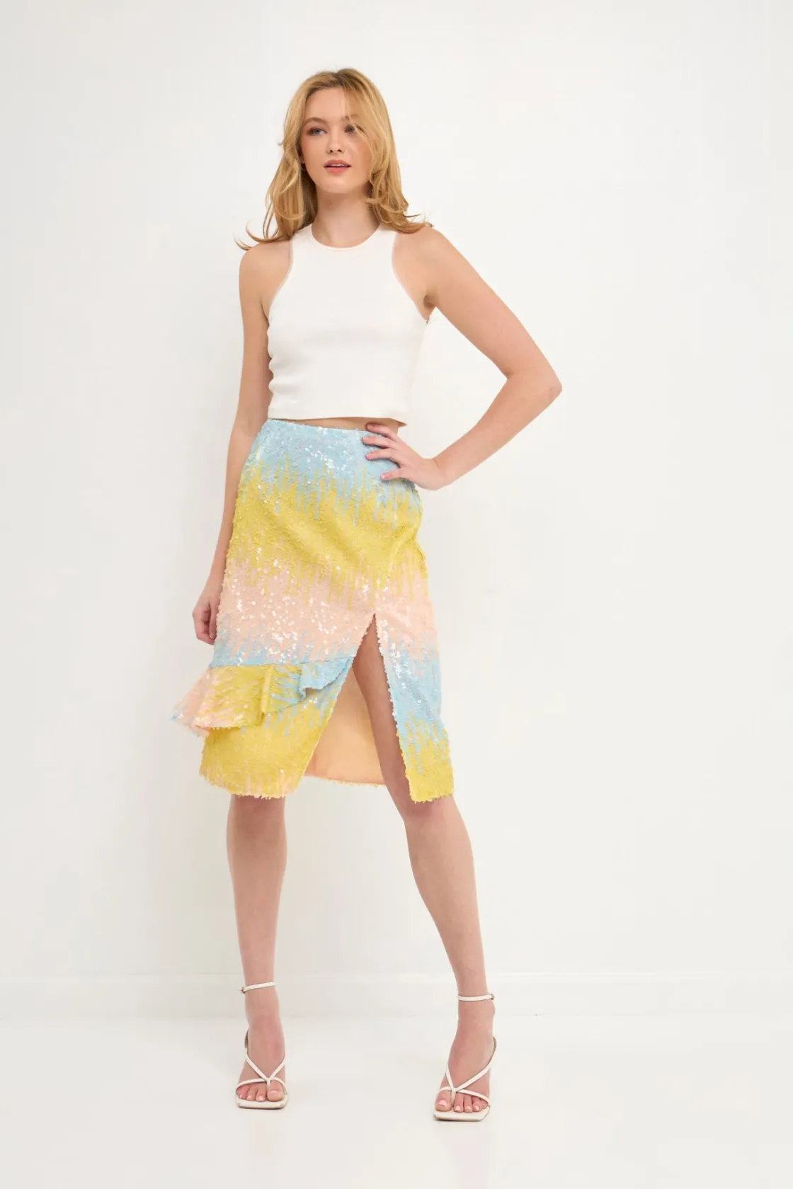 endless_rose__color_block_3-2.webp ENDLESS ROSE Skirts | Tops*- Color Block Sequin Skirt MULTI
