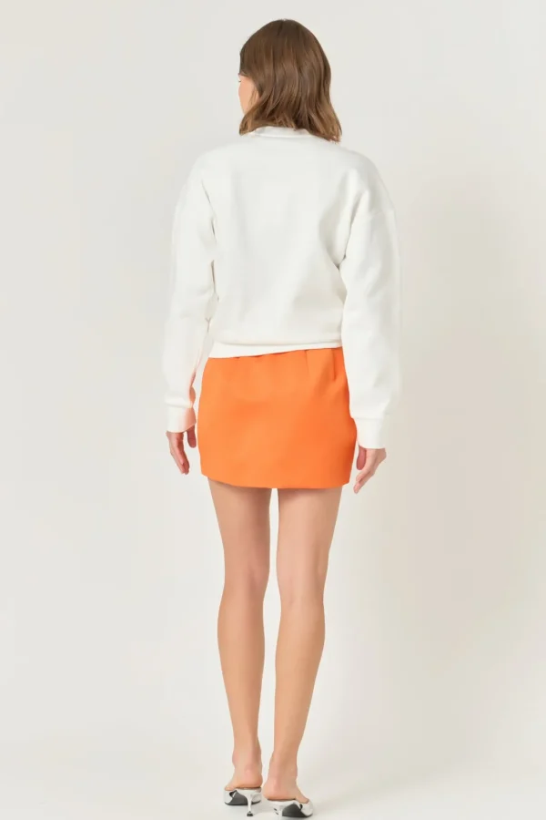 ENDLESS ROSE Tops*- Color Letter Patch Sweatshirt WHITE