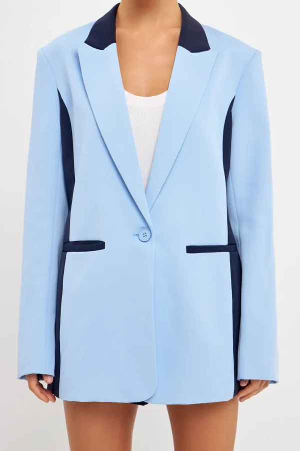 ENDLESS ROSE Blazers*- Colorblock Blazer BLUEMULTI