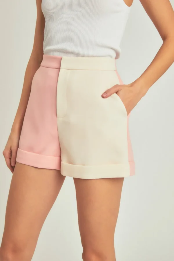 ENDLESS ROSE Matching Sets | Shorts & Skorts*- Colorblock Shorts with Folded Hem MULTI