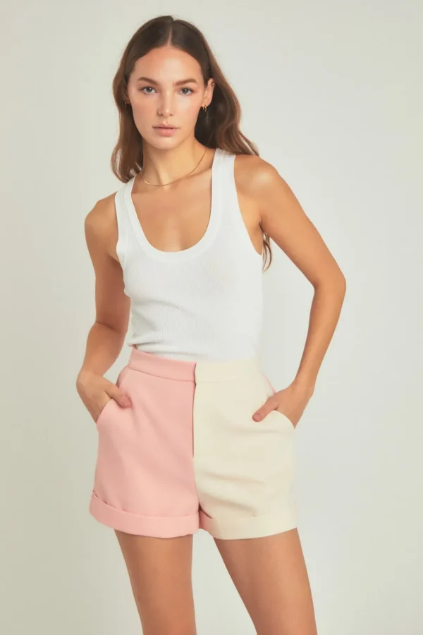 ENDLESS ROSE Matching Sets | Shorts & Skorts*- Colorblock Shorts with Folded Hem MULTI