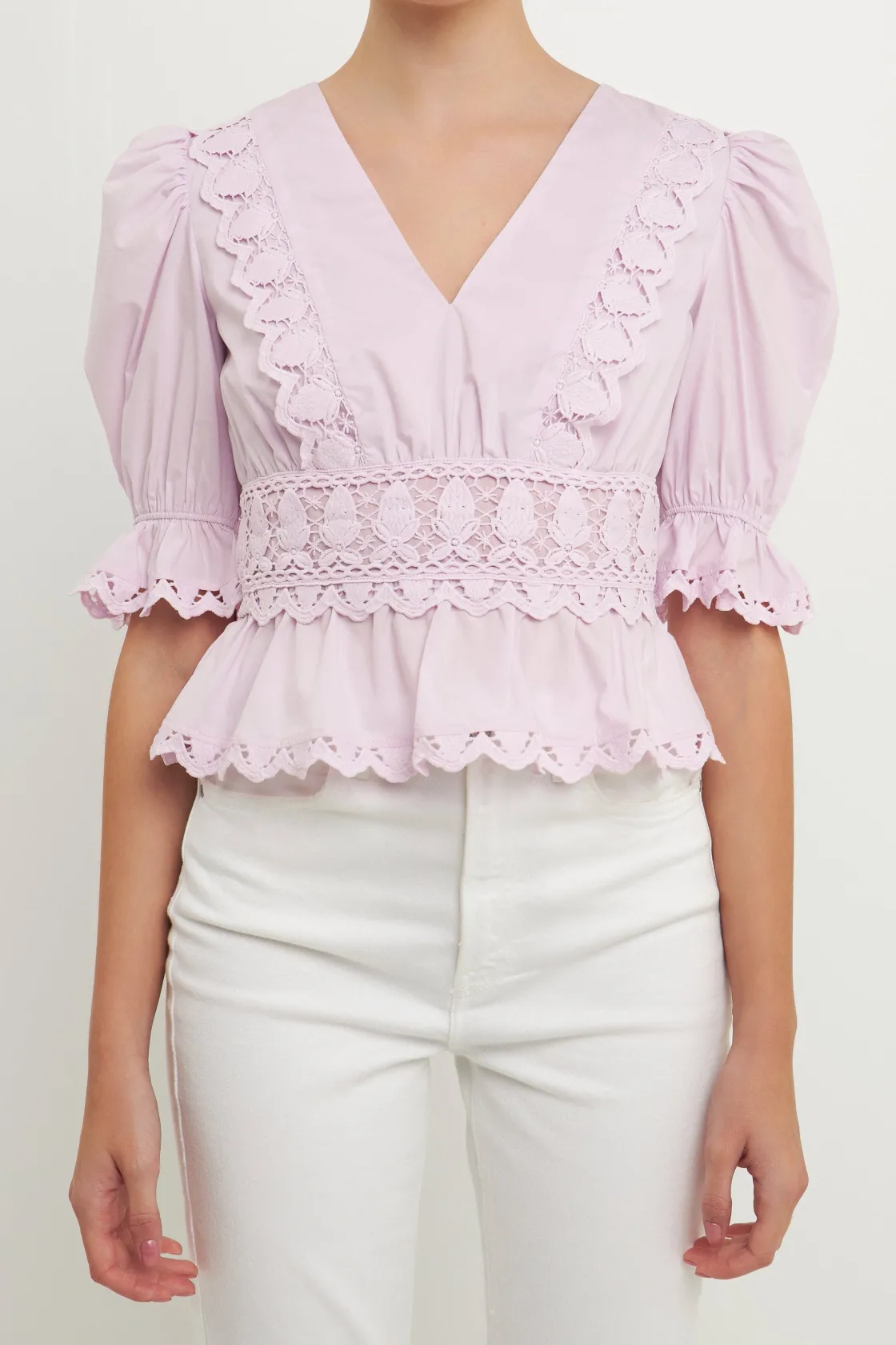 endless_rose__combination_0.webp ENDLESS ROSE Tops*- Combination Eyelet Lace Top