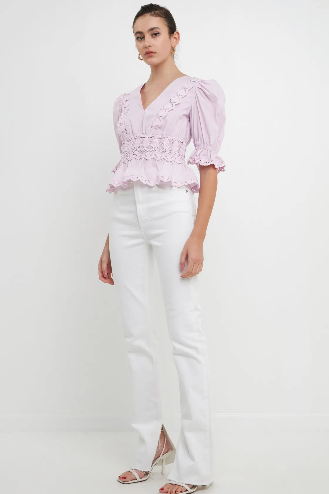 endless_rose__combination_1.webp ENDLESS ROSE Tops*- Combination Eyelet Lace Top
