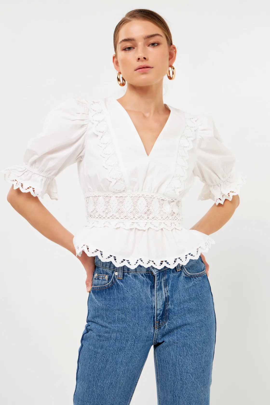endless_rose__combination_8.webp ENDLESS ROSE Tops*- Combination Eyelet Lace Top