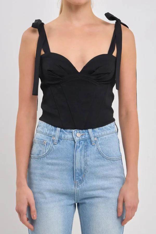 ENDLESS ROSE Tops*- Combo Bustier Top