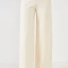 ENDLESS ROSE Sweaters & Knits | Pants*- Contrast Band Knit Pants with Gold Buttons CREAM
